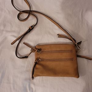 Leather Crossbody Zippered Purse Clutch
